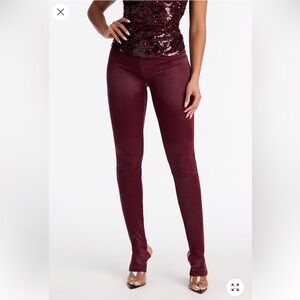Fashion Nova Women's Burgundy Skinny  Pants